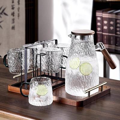 家用玻璃杯耐高温高级感泡茶杯套装待客带把喝水杯子客厅水壶杯具