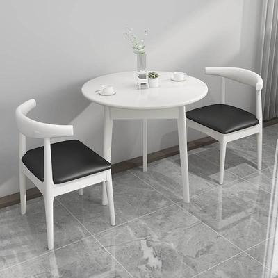 实木简约接待桌椅组合商务谈判洽谈桌门店会客桌办公室休闲小圆桌