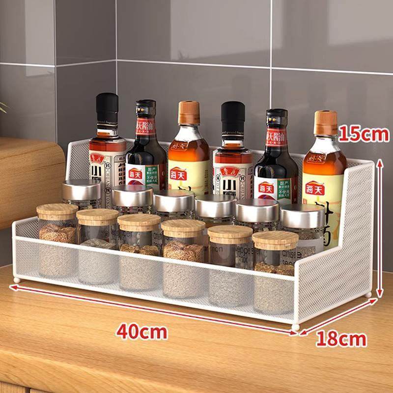 厨房置物架厨房盐调味罐收纳架台面多功能调料架放醋酱油瓶的架子