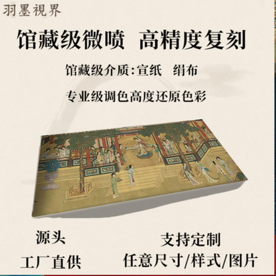 明仇英百美图全卷名家真迹高