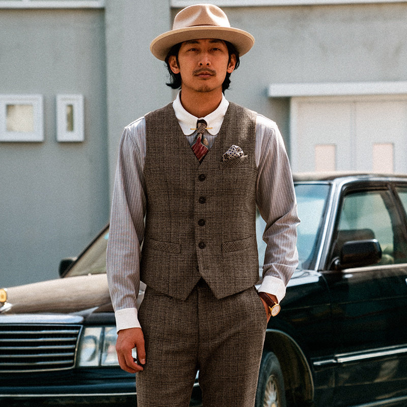 SOARIN YUPPIE复古绅士格子马甲男 浴血黑帮商务休闲西装背心马夹,男装,常规马甲,淘宝优惠券,粉丝福利购,淘宝优惠卷