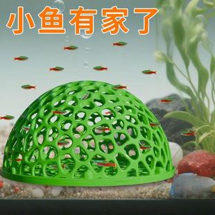 孔雀鱼幼鱼躲避屋镂空小鱼黑壳塑料蜂窝庇护所鱼虾水晶繁殖创意鱼