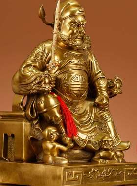 钟馗摆件黄铜天师钟馗像铜像魁星点斗书房客厅家用大号