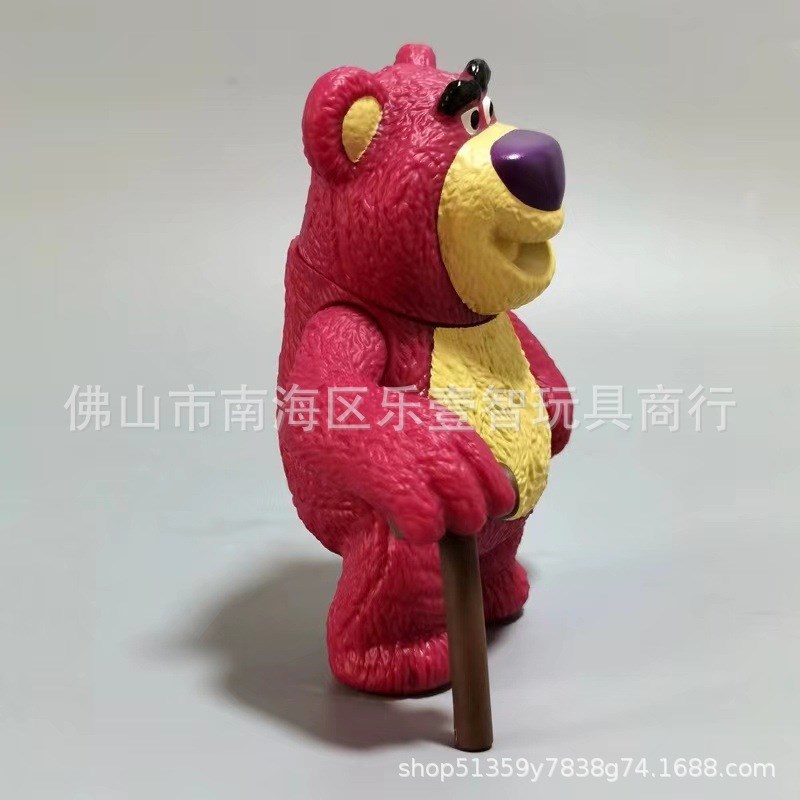 厂家直销玩d具总动员玩具草莓熊手办卡通搪胶公仔玩偶玩具桌面摆