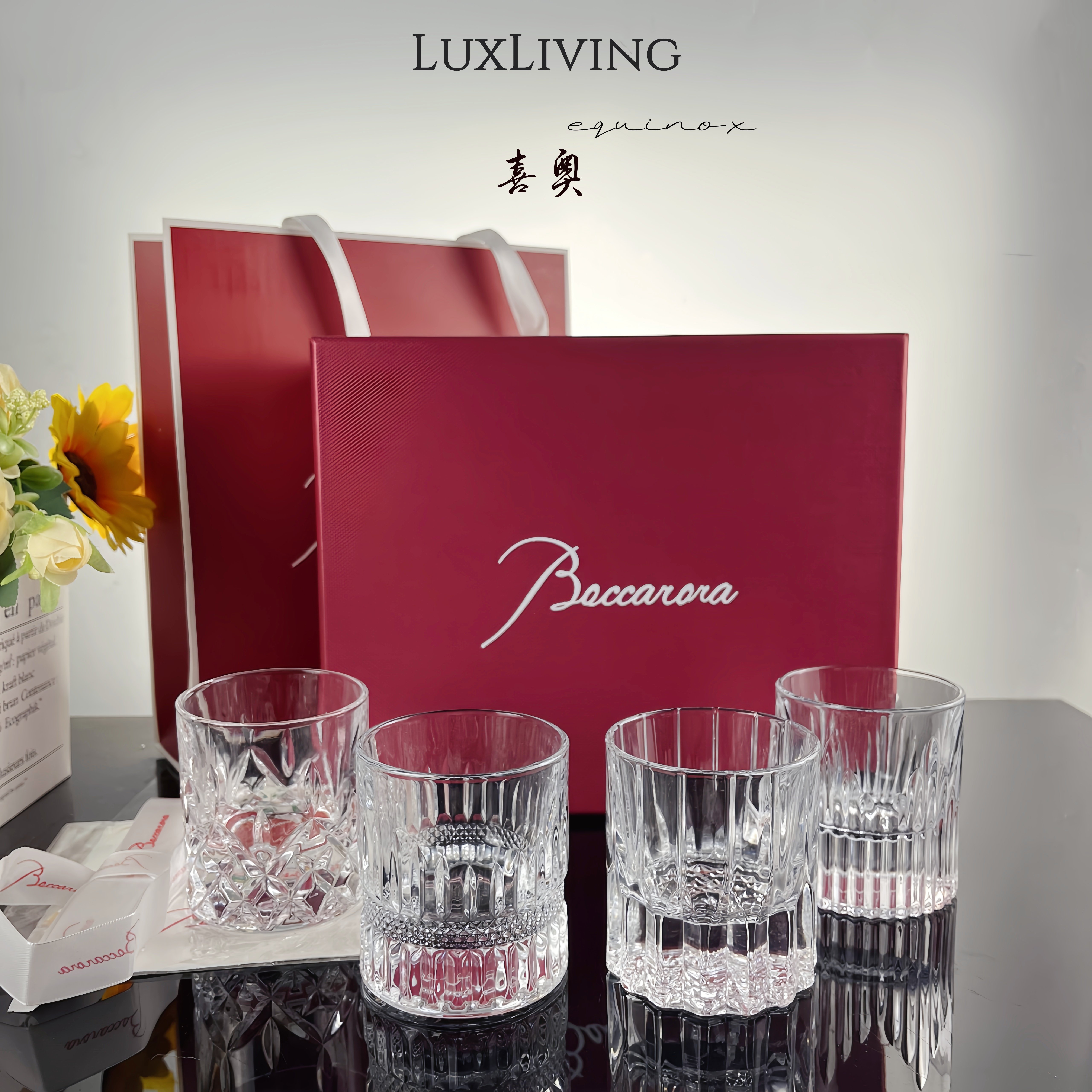 LuxLiving巴卡LaLa水晶玻璃威士忌酒杯手工雕刻高端洋酒杯礼盒装