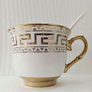 镀金边欧式 创意家用茶具陶z瓷马克杯英式 咖啡杯碟架套装