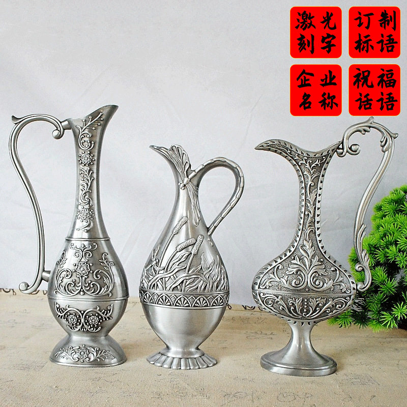 花瓶金属工艺品古锡复古精工家居入住金属质感制造开业送礼装饰品,家居饰品,花瓶,淘宝优惠券,粉丝福利购,淘宝优惠卷