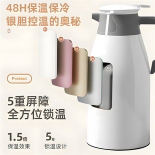 玻璃内胆热水壶保温 保温水壶家用保温壶大容量暖壶热水瓶按I压式