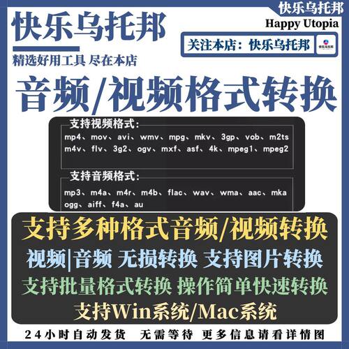 视频音频照片格式转换工具mp4/mov/heic/mkv/wmv/flv支持win/mac