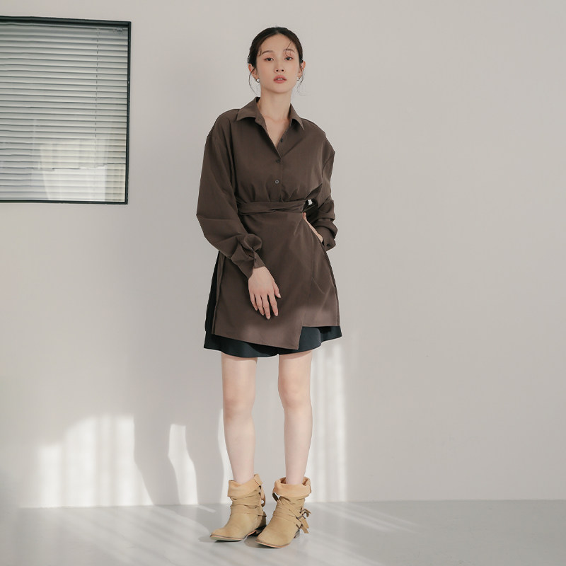 FLATHILLY设计感高级轻奢简约新潮修身气质ins风衬衫女长袖上衣