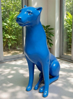 2025网红款牧羊犬玻璃钢雕塑摆件展厅办公室家居装饰品客厅艺术品