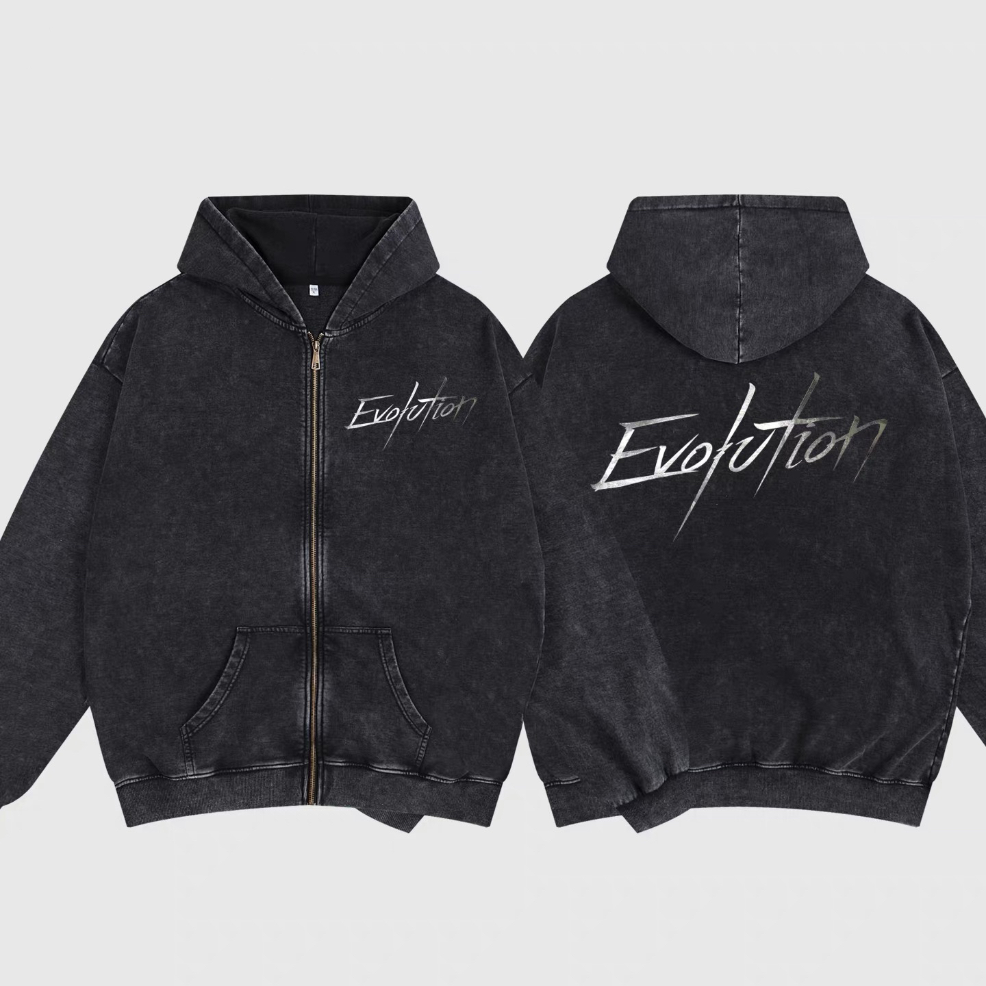 锋哥同款拉链卫衣外套