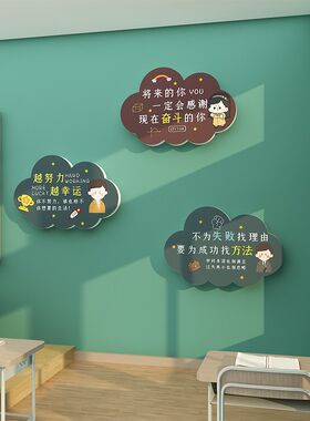 教室布置装饰班级文化p建设墙贴纸小学生励志标语初高中黑板报门