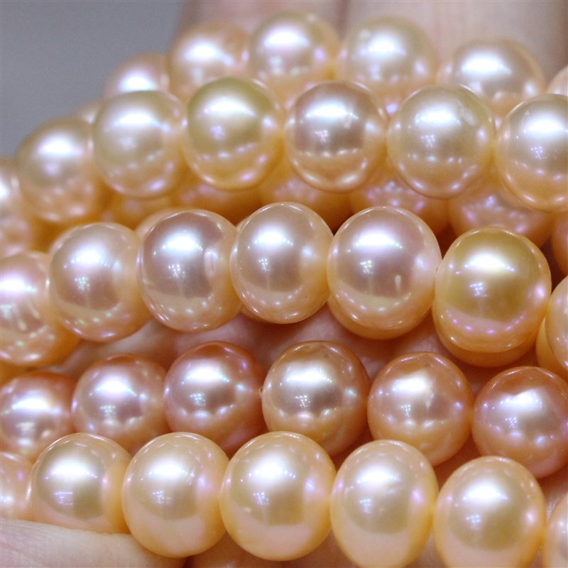 天然淡水珍珠项链 妈妈链配饰8-9mm近圆微瑕锁骨节日礼品女士项链