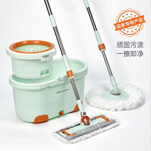 双拖旋转拖把免手洗家用拖v把带桶懒人吸水平板拖把套装拖地神器
