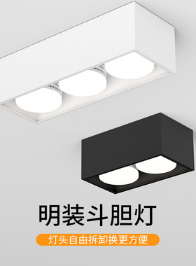 明装斗胆灯智能无l主灯客厅照明led射灯阳台过道灯卧室吸顶灯筒灯