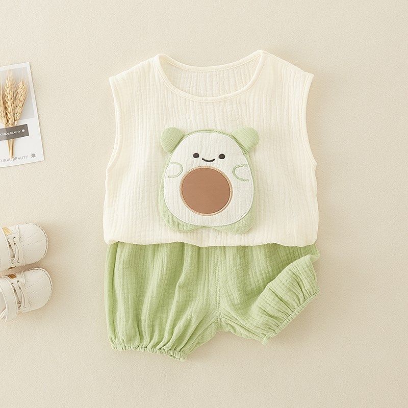 超萌婴儿夏季薄款套装分体宝宝夏装纱布背心短裤两件套休闲外出服,童装/婴儿装/亲子装,套装,淘宝优惠券,粉丝福利购,淘宝优惠卷