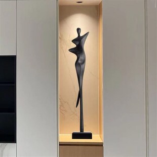 落地玄关人形艺术抽象人物细长大摆件客厅入户轻奢高挡Y瘦长雕塑