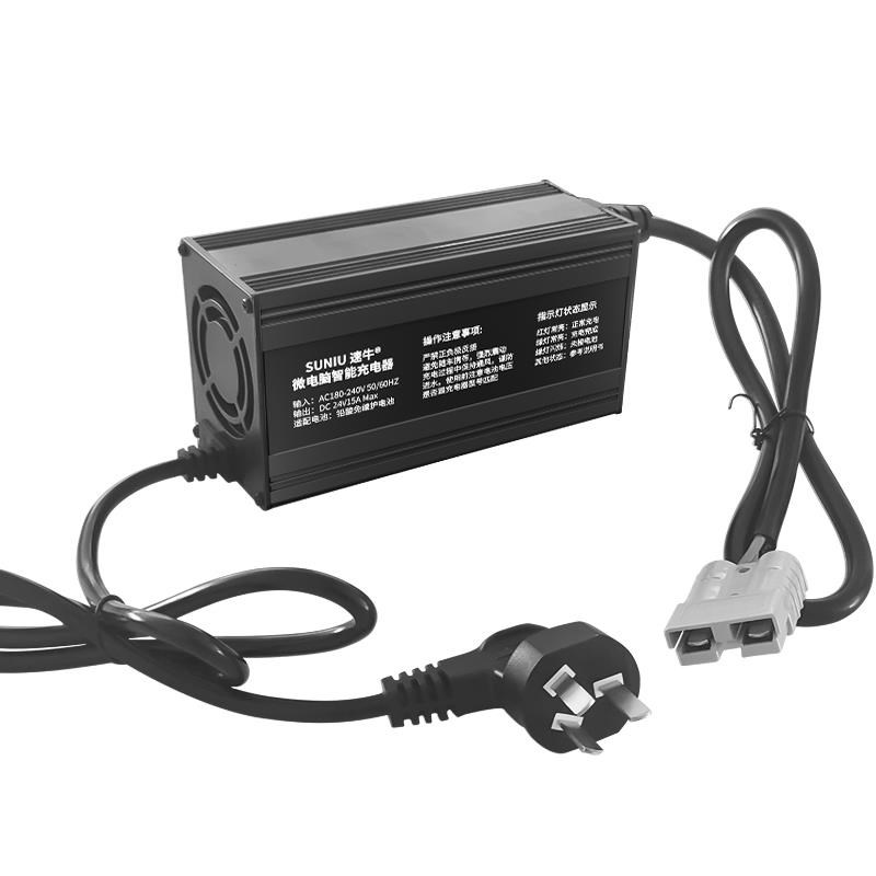 电动叉车12V15A电充o器洗机24v1液5a地堆高车压车智4能充机8电v25