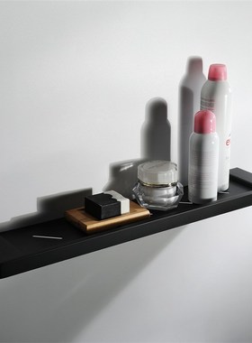 卫浴五金挂件壁挂不锈钢304镀黑单层置物架HI08037