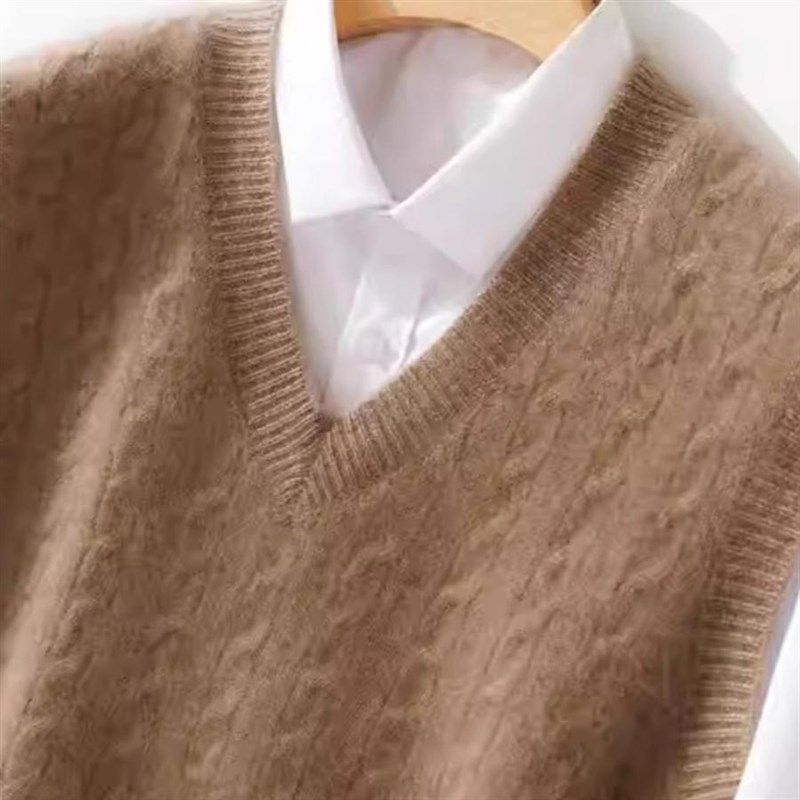 2025新羊毛背心坎肩男士V领加厚扭花商务休闲无袖毛衣针织羊绒衫,男装,常规马甲,淘宝优惠券,粉丝福利购,淘宝优惠卷