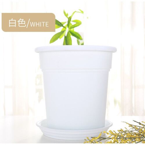翻边型高体塑料花盆月季盆栽仿陶室内简约树脂大号圆形花盆