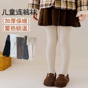 袜加绒百搭宝宝袜子保暖九分裤 加厚m外穿女童连裤 冬季 儿童打底裤