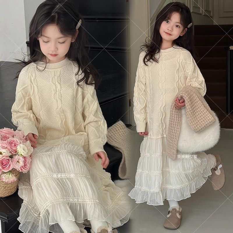 女童毛衣拼接雪纺连衣裙2024秋冬新款儿童针织内搭洋气公主裙子,童装/婴儿装/亲子装,连衣裙,淘宝优惠券,粉丝福利购,淘宝优惠卷