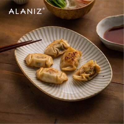 alaniz南兹景-雏菊日式陶瓷餐具鱼盘装鱼盘子椭圆形菜盘家用餐具