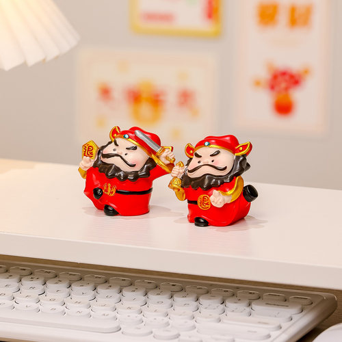 国潮钟馗摆件办公室桌面工位装饰