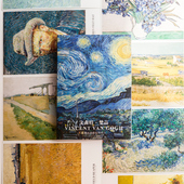 莫奈梵高明信片高清画作文创留言卡油画小清新精美卡片创意小礼物