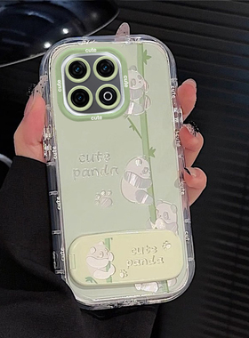 适用熊猫IQOO13手机壳12PRO镜子11S支架10羽纱9泡芙8竹子高级感保护套绿色少女心全包防摔新款可爱卡通小清新