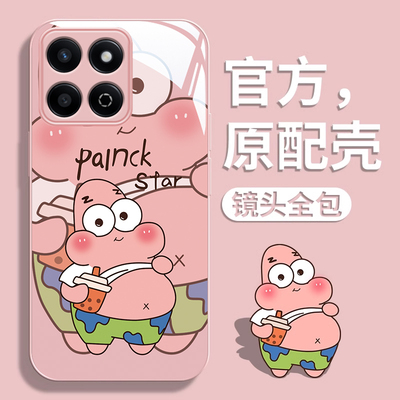 适用荣耀畅玩60plus手机壳新款畅玩50海绵宝宝畅玩40plus防摔20A卡通女网红20pro金属玻璃30plus高级镜头全包
