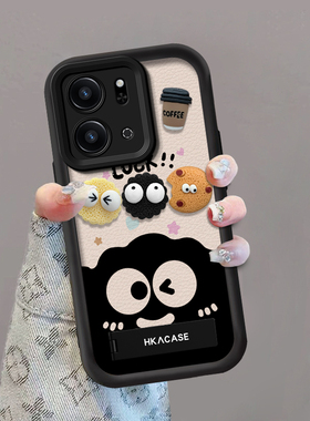 适用荣耀play9t/8t手机壳新款男女硅胶荣耀play7tpro咖啡煤球个性6tpro高级感卡通3外壳play5