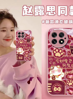 适用豹纹招财猫一加13手机壳12新款11玻璃10防摔9R轻奢ACE5PRO高级感3V镜头2V全包ACE竞速版女Oneplus保护套