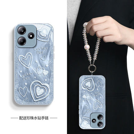 适用闪粉爱心红米note14pro+手机壳13新款12Turbo金属漆11玻璃10少女心9高级感redmi防摔保护套全包轻奢奢华