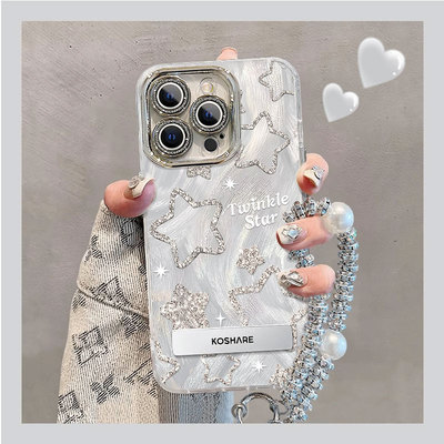 适用苹果15promax手机壳16E新款iphone14pro硅胶防摔13可爱女网红12星星11羽纱8手链7高级感xsmax镜头全包