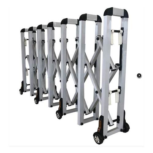 推拉折叠铝合金伸缩路障道路护栏隔离栏临时可移动伸缩围栏大门