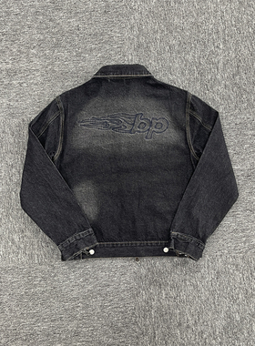 Broken Planet 秋季新款时尚印花牛仔衣休闲百搭宽松水洗黑色夹克