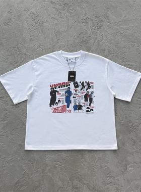 Mertra 夏季嘻哈风印花T恤男女同款 white T-shirt 漫画白色短袖