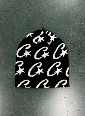 Corteiz Hat Demon Printed Beanie Cap恶魔岛满印欧美C星冷帽子