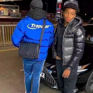 Trapstar秋冬季男装新款时尚刺绣休闲羽绒服渐变潮流连帽加厚外套