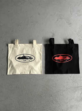 Corteiz欧美小众潮牌恶魔岛Alcatraz印花简约街头单肩帆布挎包