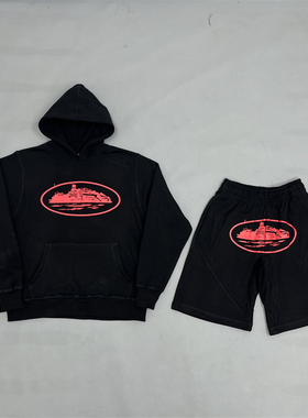 Cortei CRTZ字母印花连帽卫衣Alcatraz Basic Shorts休闲卫裤套装