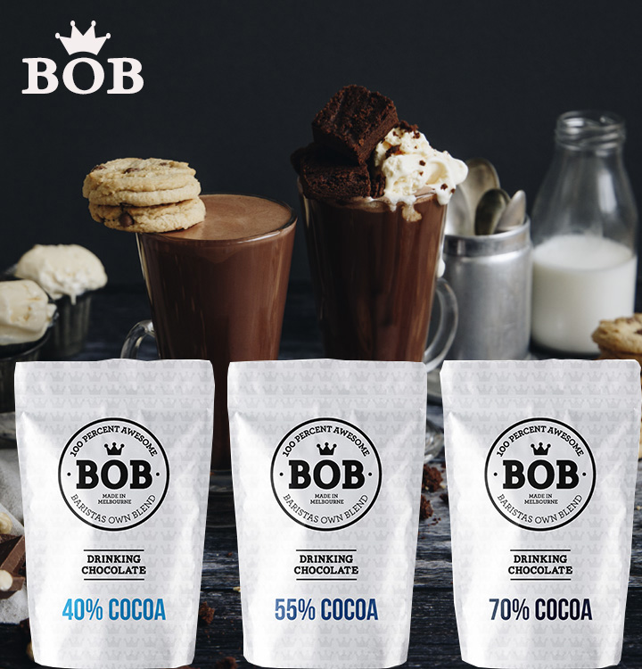 澳洲BOB巧克力粉40%可可粉冲饮热巧克力饮品咖啡拿铁1kg包邮-封面