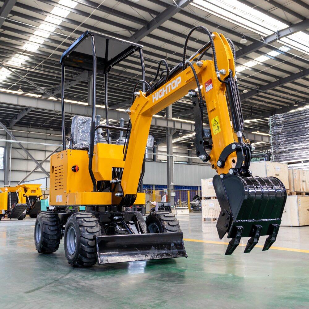 厂家直发小型挖掘机10型工程家用挖土机农用果园微挖型轮式钩机