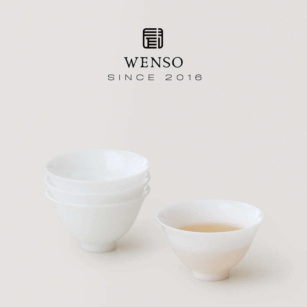 闻说|冰玉白瓷品茗杯 羊脂玉品茗杯家用简约功夫茶具陶瓷小茶杯