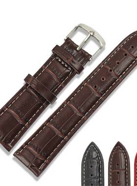 2025纹表带手表皮带现货红色蓝色黑棕色22/20/18/16mm皮带PU防水