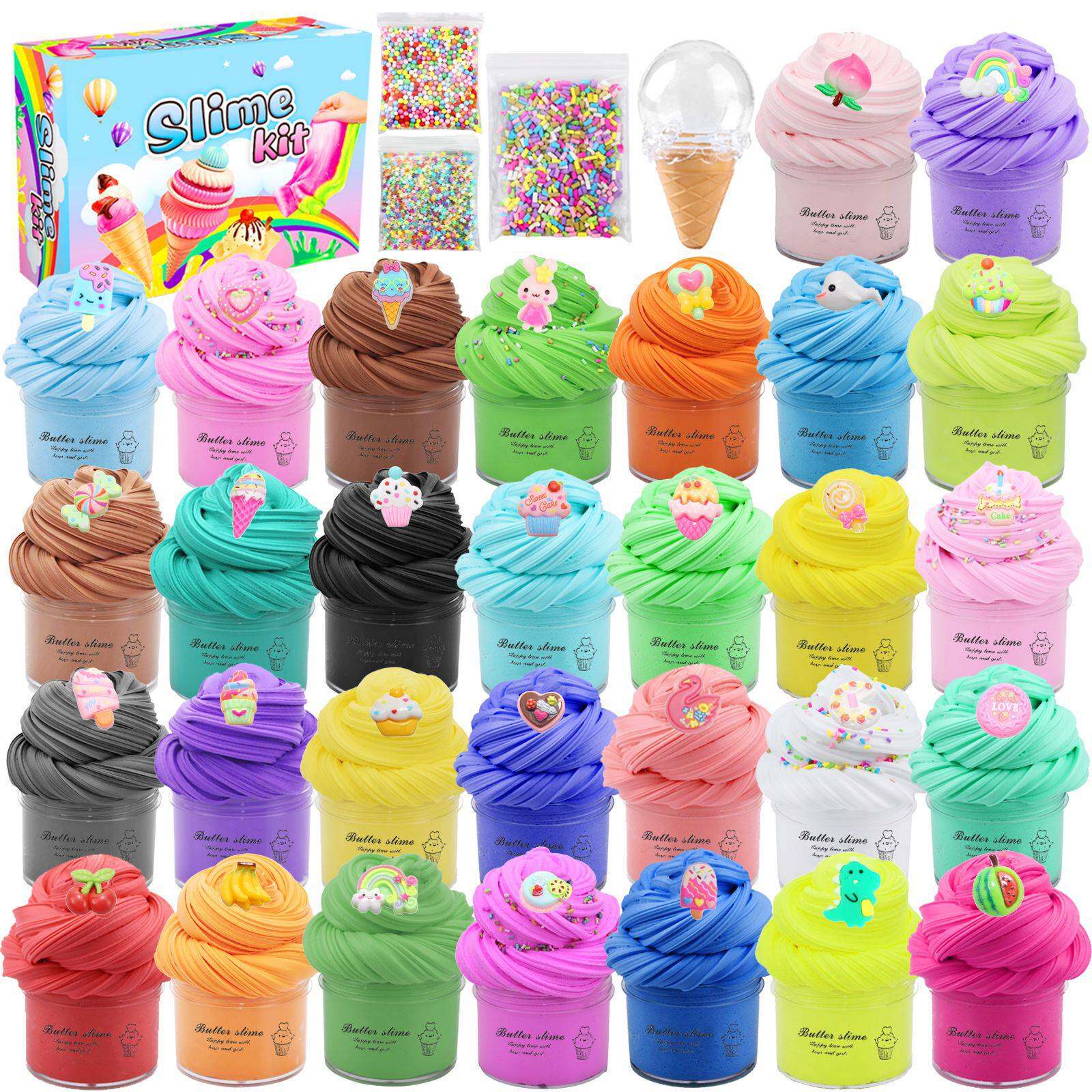 202530pcs30ml史莱姆套装黄油泥棉花泥热销butterslimekit