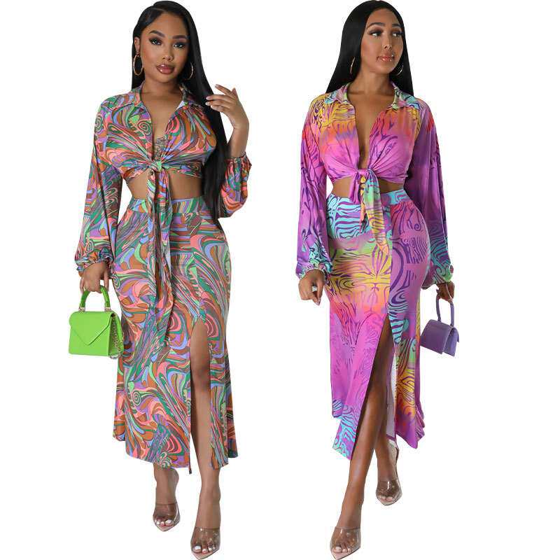 2024661时尚套装裙春季新款休闲两件套欧美外贸女装women clothes